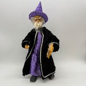 Novelty Inc Wizard Figurine Purple Black Celestial Sorcerer Missing Staff VTG